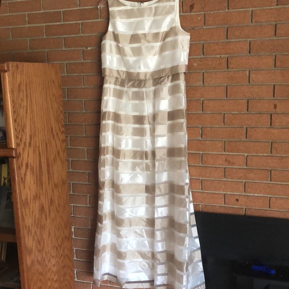 🥂TAHARI🥂STRIPE SHANTUNG POPOVER GOWN🥂 - Picture 6 of 12